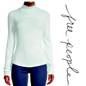 NWOT free people Caroline top size large color mint green